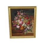 Vazodaki Çiçekler Temalı Goblen Dokuma Tablo 74x89cm