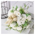 Vazolu Yapay Çiçekler 1 Bunch Simulation Flower Artificial Peony Rose Hydrangea Bouquet Silk Fake Flower Peony for Home Hotel Decoration DIY Wedding Decoration Yapay Çiçekler(Beyaz)