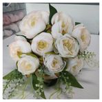 Vazolu Yapay Çiçekler 10 Heads Simulation Flowers Silk Tea Roses Artificial Flowers Rose Bouquet Wedding Bridal Bouquets Table Home Indoor Decoration Yapay Çiçekler(Light-pink)
