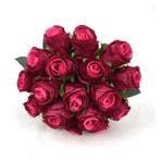Vazolu Yapay Çiçekler 18 Heads Silk Rose Flowers Artificial Flowers Bouquet Bridal Bouquets Wedding Home Christmas Party DIY Decoration Rose Yapay Çiçekler(Red)