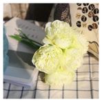 Vazolu Yapay Çiçekler 5 Heads Big Silk Peonies Bridal Bouquet Wedding Table Center Decor Silk Peonies Flores Home Flowerpot Ornamental Fake Flowers Yapay Çiçekler(Green)