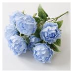 Vazolu Yapay Çiçekler 7 Heads Big Artificial Peonies Flower Bouquet Home Decor Silk Peony Wedding Table Flowers Fake Peonies Flowers Party Yapay Çiçekler(Blue)