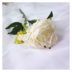 Vazolu Yapay Çiçekler Flower Bouquet Bridal Artificial Silk Peony Flower Pink White DIY Home Party Decoration Table Centerpieces Simulated Flowers Yapay Çiçekler(Milk white)