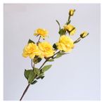 Vazolu Yapay Çiçekler Simulated Rose Branch Home Wedding Banquet Birthday Valentine's Day Artificial Flower Decoration Silk Vase Flower Arrangement Yapay Çiçekler(Yellow)