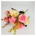 Vazolu Yapay Çiçekler Simulation Flower Bridesmaid Silk Rose Bouquet Bridal Wedding Bouquet Wedding Flowers Pink Roses DIY Home Party Decoration Yapay Çiçekler(Light-Pink)
