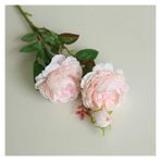 Vazolu Yapay Çiçekler Simulation Flower Rose Bouquet Artificial Silk 3 Heads Peony Bridal Bouquet Flower Arrangement Pink Home Party Wedding Decoration Yapay Çiçekler(Milk pink)