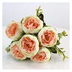 Vazolu Yapay Çiçekler Simulation Flowers Silk Peony Bridal Bouquets Artificial Peony Bridesmaid Bouquets Home Store Wedding Decoration Wedding Accessories Yapay Çiçekler(Champagne)