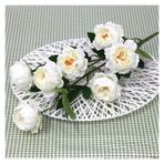Vazolu Yapay Çiçekler Simulation Flowers Silk Peony Flowers Wedding Bouquet Bridesmaid Flower Arrangement Home Party Decoration Wedding Supplies Yapay Çiçekler(Beyaz)