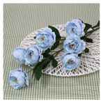 Vazolu Yapay Çiçekler Simulation Flowers Silk Peony Flowers Wedding Bouquet Bridesmaid Flower Arrangement Home Party Decoration Wedding Supplies Yapay Çiçekler(Blue)