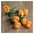 Vazolu Yapay Çiçekler Simulation Flowers Silk Peony Flowers Wedding Bouquet Bridesmaid Flower Arrangement Home Party Decoration Wedding Supplies Yapay Çiçekler(Orange)