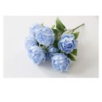 Vazolu Yapay Çiçekler Wedding Bouquet Faux Flowers Bridesmaid Bouquets Handmade Silk Flowers 7 Pink Peonies Office Home Decor Wedding Supplies Yapay Çiçekler(Blue)