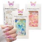 VBKITW 3 adet Nail Art Dekorasyon 150 adet Tırnak Sanatı Charms 3D Nail Art Dekorasyon Seti, 3D Kalp Ayı Kelebek Çiçek Yapay Elmas Sevgililer Günü Tırnaklar Kendin Yap Cep Telefonu Kılıfı Dekorasyon