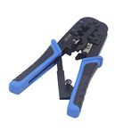 VCELINK GJ668BL Sıkma Pensesi RJ45, RJ12, RJ11, Ağ Konnektörleri Cat7 Cat 6A Cat 6 için Sıyırma ve Kesme ile Profesyonel Sıkma Pensesi Ethernet