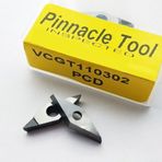VCMT16041103 PCD CBN Torna Uçları CNC Torna için 2PCD, Demir Dışı Metal İşleme için Yüksek Isı İletkenliği ve Düşük Sürtünme Sağlıyor (VCGT110302 PCD)