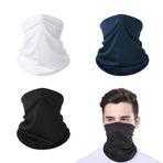 vcsjw 3 adet çok fonksiyonlu fular, hortum şal, erkek ve kadın, elastik güneş koruma şalı, bisiklet, kayak, motosiklet, koşu, açık hava sporları için uygundur, Mavi, siyah, beyaz., Tek Beden