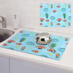 VducK Bulaşık Kurutma Matı Mutfak Sualtı Balık Bulaşık Matı Mikrofiber Emici Bulaşık Süzgeci Raf Pedleri Mutfak Tezgahı için 46 x 61 cm