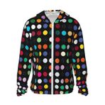 VducK Kadın güneş koruma Hoodie puantiyeli çizgili siyah beyaz hafif uzun kollu güneş gömlek erkekler için cep yürüyüş, siyah, L