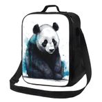 VducK Kadınlar için Yalıtımlı Öğle Yemeği Çantaları Yeniden Kullanılabilir Öğle Yemeği Kutusu Yetişkin Panda Öğle Yemeği Tote Çanta Sızdırmaz Beslenme Kutusu