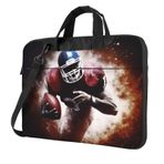 VducK Laptop çantası askılı çanta erkekler kadınlar için Laptop omuzdan askili çanta taşıma çantası seyahat iş ofis amerikan futbolu bilgisayar çantası, siyah, 13 inch