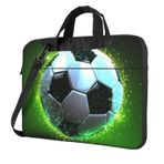 VducK Laptop çantası askılı çanta erkekler kadınlar için Laptop omuzdan askili çanta taşıma çantası seyahat iş ofis serin futbol topu bilgisayar çantası, siyah, 15.6 inch