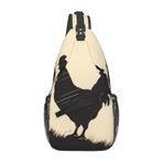 VducK Sling çanta kadın erkek moda Crossbody çanta rahat göğüs çantası çiftlik sazdan yazlık omuz çantası seyahat spor için, Çiftlik Evi Tavuk, One Size