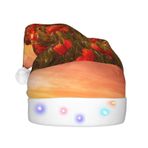 VducK Yetişkinler için Noel Şapkası günbatımı çiçek alanı Peluş Noel Ağacı Şapka Noel Baba Şapkası Yılbaşı Şenlikli Parti Malzemeleri