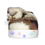VducK Yetişkinler için Noel Şapkası Sevimli Köpek Peluş Noel Ağacı Şapka Noel Baba Şapkası Yılbaşı Şenlikli Parti Malzemeleri