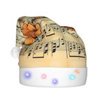 VducK Yetişkinler için Noel Şapkası Vintage Müzik Notası Sanat Peluş Noel Ağacı Şapka Noel Baba Şapkası Yılbaşı Şenlikli Parti Malzemeleri