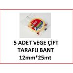 Ve-Ge Vege Çift Taraflı Bant 12*25 ( 5 Adet ) - --