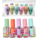 ve Oje Şekilli Fosforlu Kalem Seti, Çok Renkli EASYSO2934 Toplam 11 Emojili Kalem Doldurulabilir Tekrar Kullanılabilir Hazneli Mini Kalemlikli Unisex