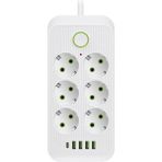 Vea TC-21564 6’lı - 1.5 Metre Kablolu - 4 Usb’li Type-C 3000W 16AH Akım Korumalı Priz Beyaz
