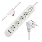 Vea VA-21560 4'lü 3 USB'li 1.5 Metre Akım Korumalı Priz Beyaz