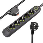 Vea VA-21561 5'li 1.5 mt Kablolu 3 Usb'li Siyah Akım Korumalı Priz