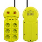 Vea VE-970USB 6'lı 2 Usb'li 1.5 Metre Grup Priz - Sarı