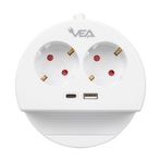Vea Ve- G1102c 2Lı Usb + Type-C Gırıslı Telefon Standlı 1.5 Metre Grup Prız