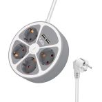 Vea VE-G604YU 4'lü 2 USB Li Anahtarlı 1.5 mt Grup Priz