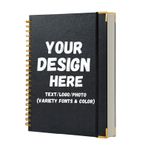 Vebermo Özel Spiral Defter - Logo/Metin/Resim Gravür Yapabilir, 8,5 x 11 A4 300 Kolej Çizgili Sayfalı Büyük Günlük, İş ve Günlük Kaydırma için 110 GSM Kağıt, A4 Siyah