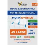 Vebox Beyaz Sabun Katili Mop Uyumlu Yer Temizlik Havlusu Mop 40 Ad