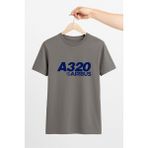 Vecihi Geliyor A320 Airbus Baskılı Tshirt Pilot - Havacı - Uçak Tutkunu Hediye - Füme - XL