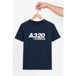 Vecihi Geliyor A320 Airbus Baskılı Tshirt Pilot - Havacı - Uçak Tutkunu Hediye - Lacivert