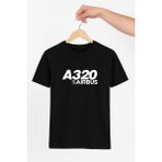 Vecihi Geliyor A320 Airbus Baskılı Tshirt Pilot - Havacı - Uçak Tutkunu Hediye - Siyah - M