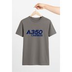 Vecihi Geliyor A350 Airbus Baskılı Tshirt Pilot - Havacı - Uçak Tutkunu Hediye - Füme - 2XL