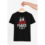 Vecihi Geliyor Air Force Unisex Tshirt Pilot - Havacı - Uçak Tutkunu - Siyah