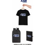 Vecihi Geliyor Airbus A320 Tshirt Çanta Defter Kombini Pilot - Havacı - Uçak Tutkunu Hediye - Füme - XL
