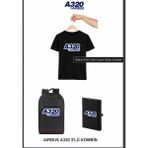 Vecihi Geliyor Airbus A320 Tshirt Çanta Defter Kombini Pilot - Havacı - Uçak Tutkunu Hediye - Lacivert