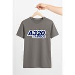 Vecihi Geliyor Airbus A320 Unisex Tshirt Pilot - Havacı - Uçak Tutkunu Hediye - Füme - 2XL