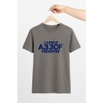 Vecihi Geliyor Airbus A330F Unisex Tshirt Pilot - Havacı - Uçak Tutkunu Hediye - Füme - 2XL