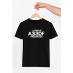 Vecihi Geliyor Airbus A330F Unisex Tshirt Pilot - Havacı - Uçak Tutkunu Hediye - Siyah - M