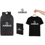 Vecihi Geliyor Airbus Tshirt Çanta Defter Kombini Pilot - Havacı - Uçak Tutkunu Hediye - Füme