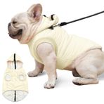 Vecomfy Polar Astarlı Köpek Kapüşonlu Koşum Gömleği, Ekstra Sıcak Orta Köpek Ceketi Kış Köpek Kabanları Kapüşonlu ile, Açık Sarı XL